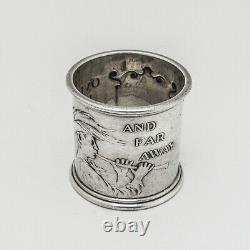Flutist Boy Large Napkin Ring Whiting Sterling Silver 1909 Mono