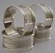 Four English Sterling Silver Engine Turned Napkin Rings 1972/73 Mint