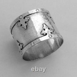 Fourteenth Century Napkin Ring Shreve Sterling Silver Mono CH