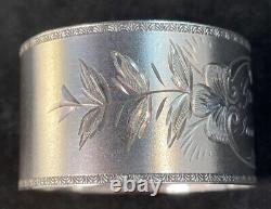 Frank Whiting Brite Cut Sterling Silver Napkin Ring Name Engraved George