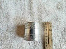 GORHAM Sterling Silver Large NAPKIN RING with Bands of Decorative Panels 48 grams