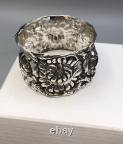 Galmer Silver Company Sterling Silver Pair Chrysanthemum Napkin Rings