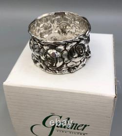 Galmer Silver Company Sterling Silver Pair Chrysanthemum Napkin Rings