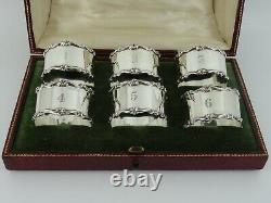 George V Solid Sterling Silver Set Of Six Numbered Napkin Rings Birmingham 1913