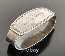 German Sterling Silver Napkin Ring Mono Andrea