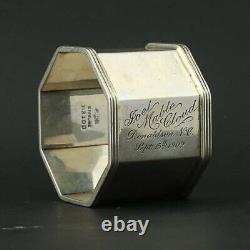 Gorham Engraved 1909 Napkin Ring Sterling Silver Hollowware Octagon B3100