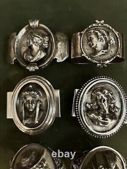 Group of 6 Coin and Sterling Medallion Napkin Rings