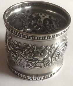 Huge Ornate Alvin Sterling Silver Napkin Ring Serviette Holder For Bessie