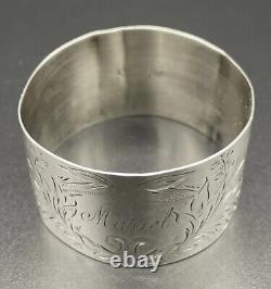 International Sterling Silver Brite Cut Napkin Ring Name Engraved Muriel