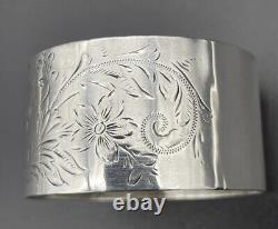 International Sterling Silver Brite Cut Napkin Ring Name Engraved Muriel