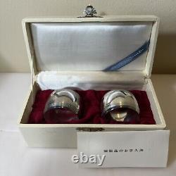 Japanese WAKO brand Sterling Silver 970 Napkin Cuff Holders