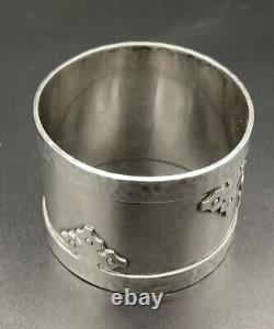 John O. Bellis Sterling Silver Arts & Crafts Napkin Ring 14th Century Pattern