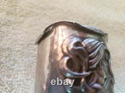 KERR Sterling Silver NAPKIN RING Art Nouveau Medallions on A & C Hammered Base