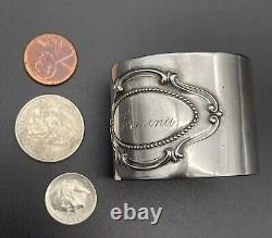 Large 800 Sterling Silver Napkin Ring Name Engraved Ermina