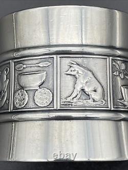 Large Gorham Sterling Silver childs Napkin Ring Nursery Rhymes No Monogram 1896