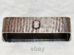 LeBOLT Arts & Crafts NAPKIN RING Sterling Silver Hand-Hammered Mono B Antique