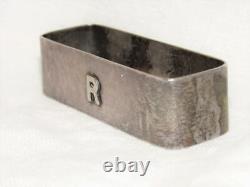 LeBOLT Arts & Crafts NAPKIN RING Sterling Silver Hand-Hammered Mono R Antique
