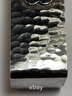 Lebolt Sterling Silver Arts & Crafts Napkin Ring Raised HB Monogram