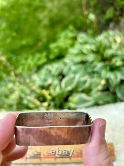 Lebolt arts & crafts hand hammered sterling silver napkin ring