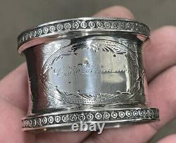 Lot Of 2 Antique Sterling Silver Ornate Napkin Rings Engraved