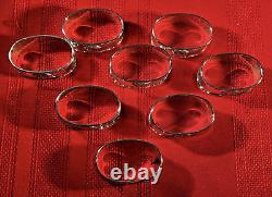 Lot Of 8 Oval Sterling Silver Napkin Rings Elephants Asian or India