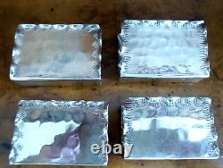 Lot Of Four Sterling Silver Napkin Holders, MADE IN BOLIVIA