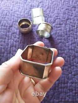 Lot of 4 English Sterling Silver Napkin Rings