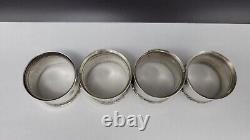 Lot of 4 Vintage WALLACE STERLING SILVER #7413 NAPKIN RINGS, 133 grams