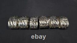 Lot of 6 Mexican Taxco Sterling Silver Napkin Rings