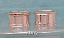 Mappin & Webb Sterling Napkin Rings 1.75D 1W 2.07 ozt. 1954 Mono