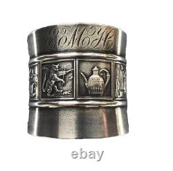 Mother Goose Nursery Rhyme Napkin Ring #1362 Gorham Sterling Silver 1882