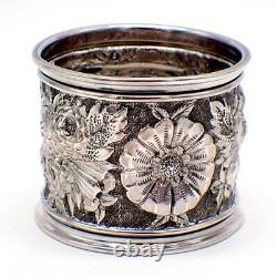 Napkin Ring Floral Decorations Gorham Sterling Silver Mono Mary