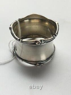 Napkin Ring #H Sterling Silver 1920's with scroll detail