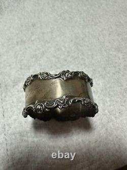 Napkin Ring Shreve Sterling Silver Mono Helene