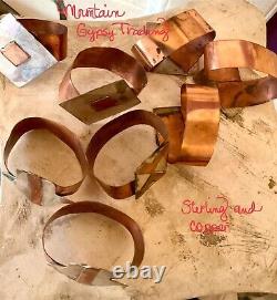 Napkin Rings Elegant Sterling Silver Stamped And Copper Vintage 8 Place