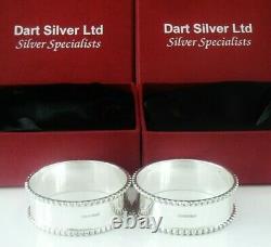 New Pair Sterling Silver Napkin Ring Cased Christening Gift, Scottish Hallmarked