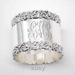 Ornate Napkin Ring Sterling Silver Shreve Bee Mark Mono GHP