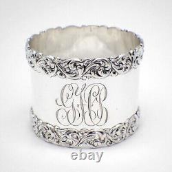 Ornate Napkin Ring Sterling Silver Shreve Bee Mark Mono GHP