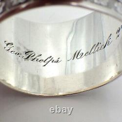 Ornate Persian Pattern Napkin Ring Sterling Silver Mono W