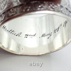 Ornate Persian Pattern Napkin Ring Sterling Silver Mono W