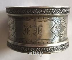 Ornate Sterling Silver Napkin Ring Serviette Holder by Wood & Hughes