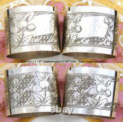 PAIR (2) Antique French. 800 (nearly sterling) Silver Napkin Rings, Guilloche