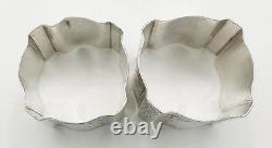 PAIR ANTIQUE SQUARE NAPKIN RINGS STERLING SILVER VICTORIAN London 1883