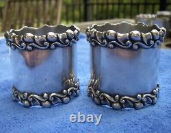 PAIR Heavy MAUSER Sterling Victorian NAPKIN RINGS-Wave Pattern Edge-Mono's