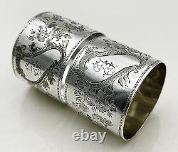 PAIR NAPKIN RINGS STERLING SILVER EDWARDIAN Sheffield 1902 Sutherland & Roden