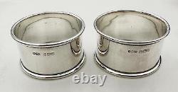 PAIR NAPKIN RINGS STERLING SILVER GEORGE V Sheffield 1918 Pinder Brothers