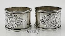 PAIR NAPKIN RINGS STERLING SILVER VICTORIAN Sheffield 1885 Martin, Hall & Co