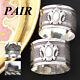 Pair Of Antique French. 800 (nearly Sterling) Silver Napkin Rings, Wire Mesh