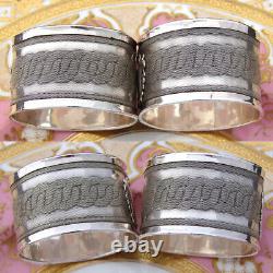 PAIR of Antique French. 800 (nearly sterling) Silver Napkin Rings, Wire Mesh