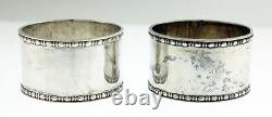 Pair 1918 Thomas Bradbury & Sons Sheffield England Sterling Silver Napkin Rings
